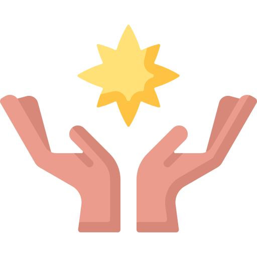 ícone mãos segurando uma estrela